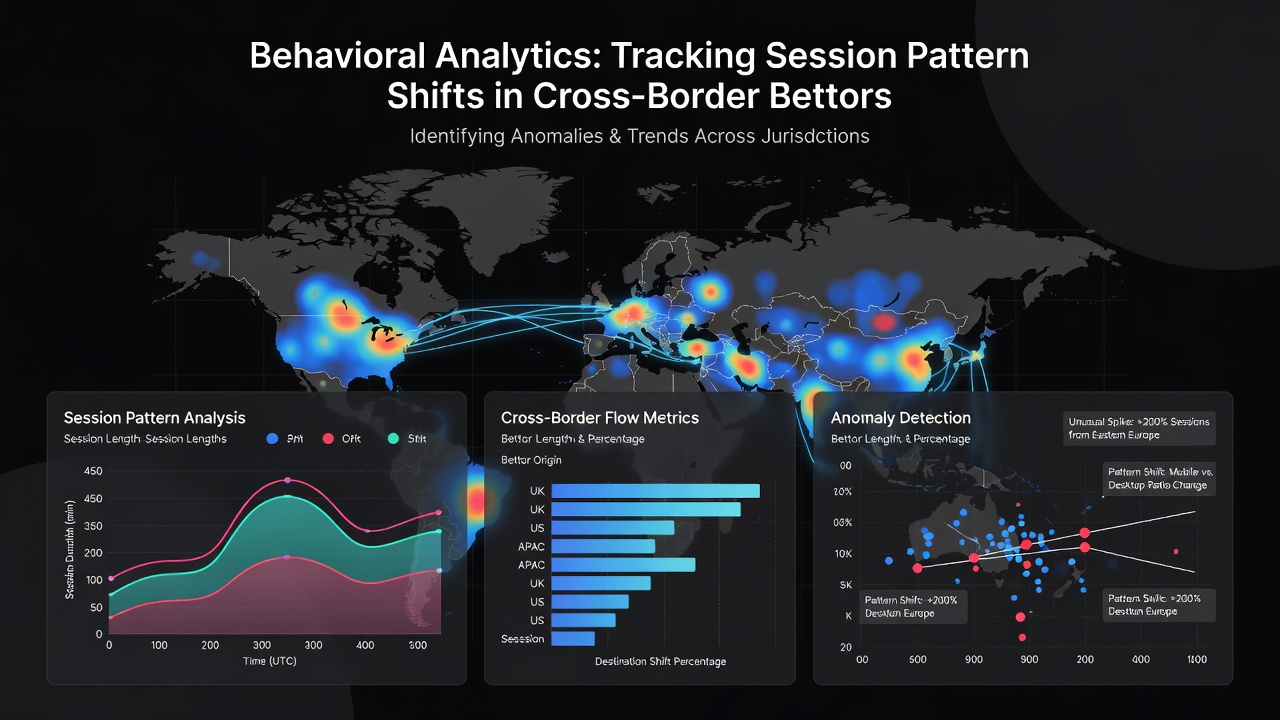 Analytics team reviewing cross-border betting session data visualizations